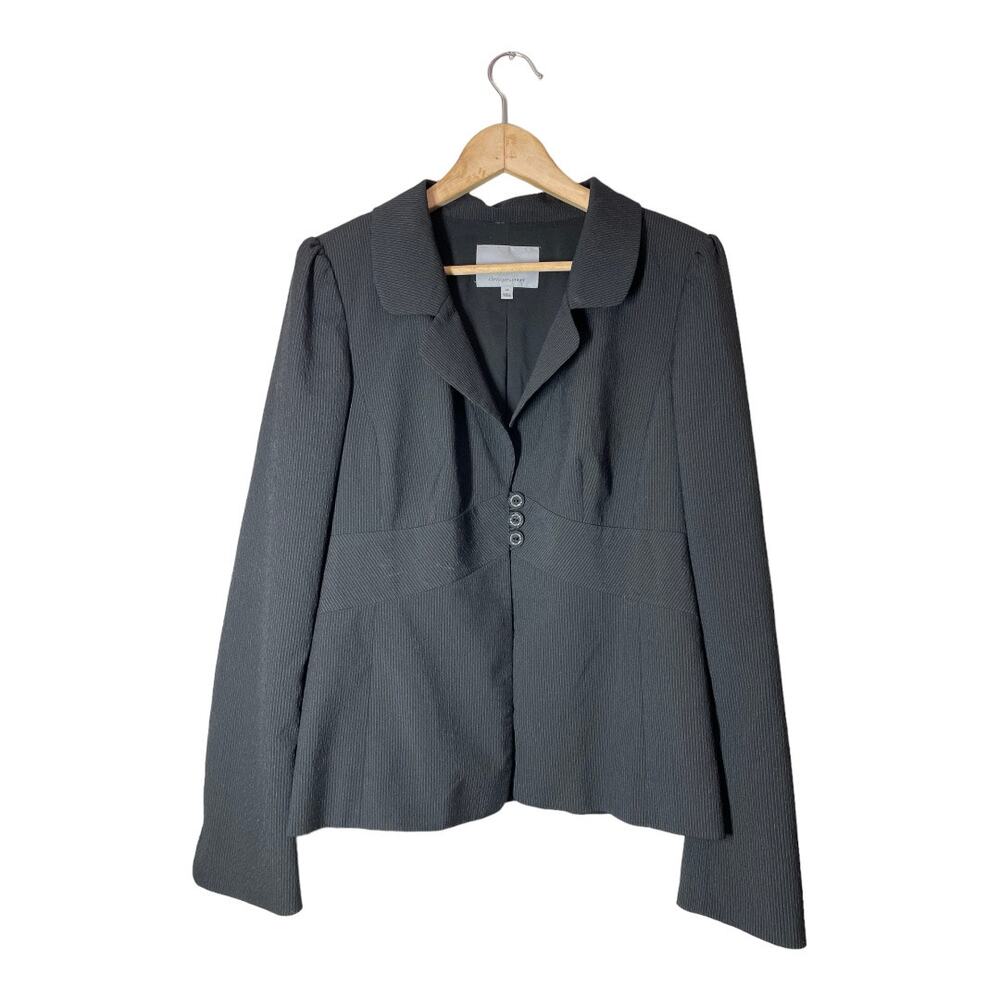 Classiques Entier Nordstrom Pinstripe Blazer Womens 14 Black